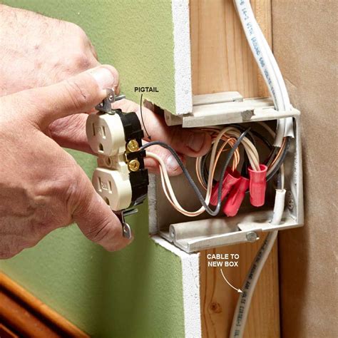 how to install a new electrical outlet box|adding electrical box to existing.